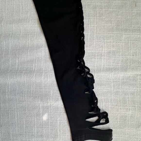Current Mood Black Legging Side Cutouts Dollskill SZ M NEW - Picture 8 of 14